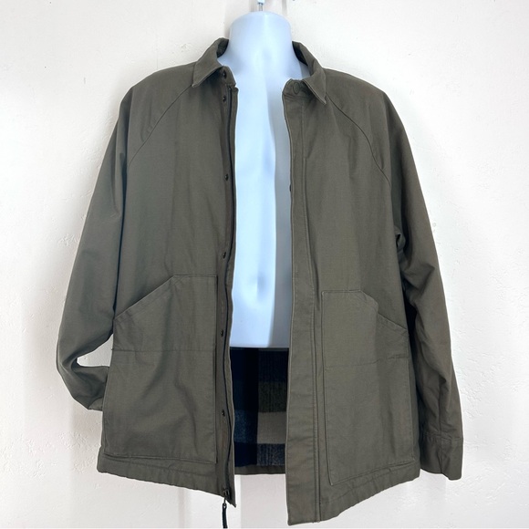 Prana Upper Dash Shirt Jacket Mens L Slate Green Flannel Lined Chore Coat NWOT - Picture 2 of 16